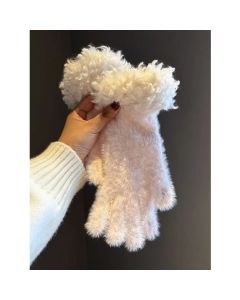 Green Faux Mink Spliced Gloves