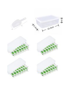 6Pcs 14-Grid Square Silicone Ice Cube Trays, Soft Bottom Ice Molds