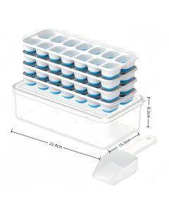 6Pcs 14-Grid Square Silicone Ice Cube Trays, Soft Bottom Ice Molds