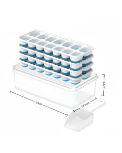 6Pcs 14-Grid Square Silicone Ice Cube Trays, Soft Bottom Ice Molds