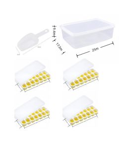 6Pcs 14-Grid Square Silicone Ice Cube Trays, Soft Bottom Ice Molds