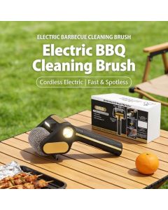 LED-lit electric barbecue brush, rechargeable rotating cleaning, instantly cleans the grill after backyard BBQ, lazy cleaning essential.(BROWN)