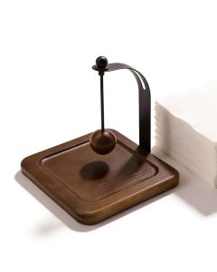 Elegant Napkin Holder – 1 Pack, Elegant Metal Napkin Holder with Ball Knobs | Stylish Black Base, Perfect for Dining Table, Nightstand, Living Room, Hotel and Cafe Decoration
