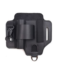 EDC Tactical Tool Holster – Multifunctional Outdoor Survival Utility Waist Pouch.(Leather black without tools)