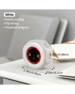 Flip to Start Timing, Efficiency Tool! 7 Presets + Visualized Progress, Gravity Sensor Timer, Universal for Study/Kitchen/Fitness/Baking（BLACK)