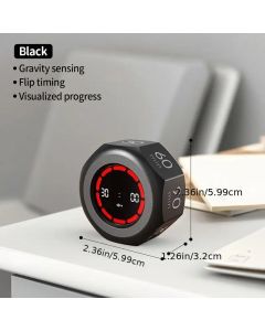 Flip to Start Timing, Efficiency Tool! 7 Presets + Visualized Progress, Gravity Sensor Timer, Universal for Study/Kitchen/Fitness/Baking(WHITE)