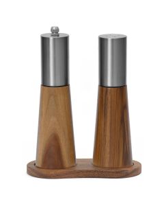 Salt and Pepper Grinder Set with Wooden Base Stainless Steel Manual Salt and Pepper Mills Adjustable Coarseness for Kitchen BBQ Picnic.golden