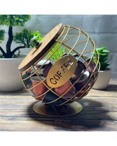 1pc Unique Coffee Capsule Basket Iron Coffee Pod Holder with Slanted Design for Home Bar and Cafe Display。black