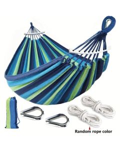 Outdoor Camping Hammock Portable Travel Swing Balance Hammock for Beach Hiking Backyard Relax Chai(2.8*1.5m  BLUE)