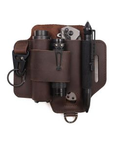 EDC Tactical Tool Holster – Multifunctional Outdoor Survival Utility Waist Pouch.(Cowhide black without tools.)