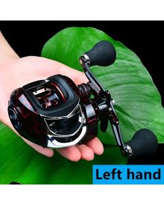 High Speed 18+1BB Baitcasting Reel, Dual Brake System, Max Drag 20lb - Ergonomic Handle, Stainless Steel Durable Spool - Ideal for Carp and Bass Fishing, Suitable for Saltwater and Freshwater, Angler's Choice | Smooth Black Finish(DW121R right hand)