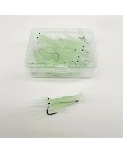Glow-in-the-Dark Shrimp Lure 20-Piece Box Set | Night Fishing Essential, Soft Plastic Lure with Hooks, Suitable for Freshwater and Saltwater, Ideal for Bass/Trout/Crappie/Walleye/Redfish