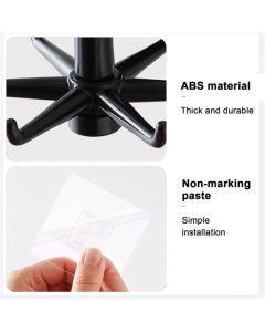 2 Pcs Rotary a 360 Degree Door Self-Kitchen Accessory Organizer Adhesive Kitchen Utensil Rack 6 Hook