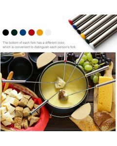 6 Pcs Fondue Forks Meat, Dessert Chocolate, Stainless Steel Skewers for Cheese, 24cm
