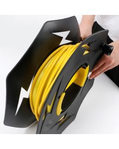 Robust Cable Reel Black, Camping Cables Christmas Garlands Empty Holder for Connection Cables Rotary Reel for Caravan Electric Cables.