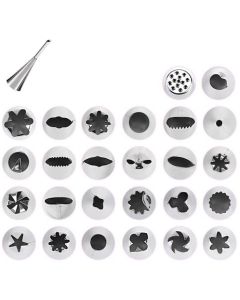 27pcs Liquor Tips, Bag & Connector Cake Decorating Tool Set, Turquoise