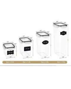 24-Pack Airtight Storage Containers for Organized Pantry, Transparent with Labels