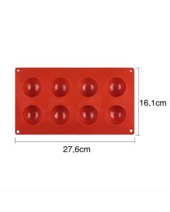24-Piece Silicone Mold for Ice Chocolate Jelly, Brown Hemisphere Ball Mold 6/8/15/24