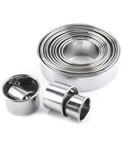14pcs Round Cookie Cutters, Silver