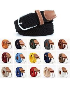 Relax Belt Elastic Light Brown, W26-W36, Canvas Fabric Belt