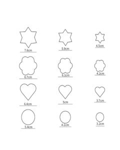 12pcs Baking Molds Cookie Cutters Gingerbread Molds, Silver