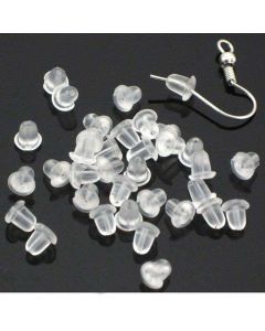 100pcs Earring Backs, Nickel-Free Latex Transparent