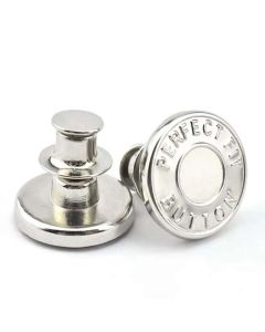 10-pack Adjustable No-Sew Trouser Buttons, Silver