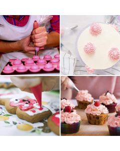 100pcs Disposable Piping Bags, Medium, Transparent for Cake Decorating