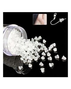 50pcs Earring Backs, Nickel-Free Latex Transparent