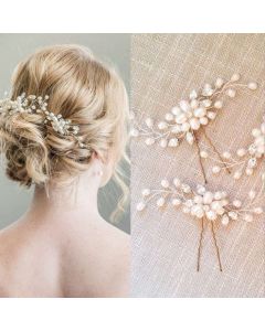 White Pearl Flower Wedding Hairpin