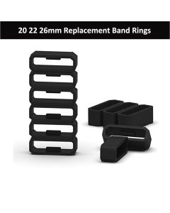 10-Pack Black Loops for 22 mm Watch Straps, 22mm