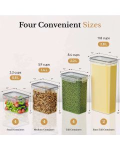 14-Pack Airtight Storage Containers for Organized Pantry, Transparent