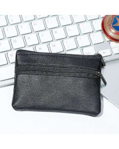Small Wallet with Zipper Card Holder, Black