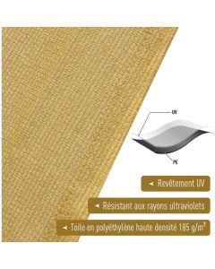 210D Rectangular Shade Sail Solar Canvas Sun Awning Sand, 4 x 6m
