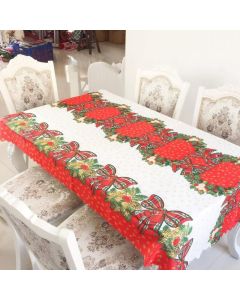 Tablecloth for Christmas Rectangular Polyester Stain Resistant Tablecloth Christmas Red Tablecloths Stain Resistant Table Protector for Parties