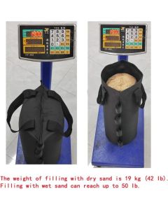 4 Pack Heavy Duty Weight Bags Double Stitched Leg Weights for Pop up Awning Tent Weighted Feet Sandbag Outdoor Bag Black, Round, Black, 15 x 49cm