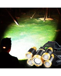 5 Pack T6 Headlamps High Power Waterproof Head Mounted Flashlights for Night Fishing