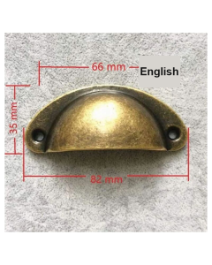 Furniture Handle 20 Vintage Shell Handle for Drawer Cupboard Furniture Kitchen, Curved Iron Retro Cupboard Door Knob X Antique Brass, 8.2cm, 3.5cm