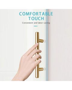 10 Pieces T Bar Handle, Pack Cabinet Door Brushed Stainless Steel Hardware for Kitchen Cabinets Pull Handle Hole Centers Gold, 160mm