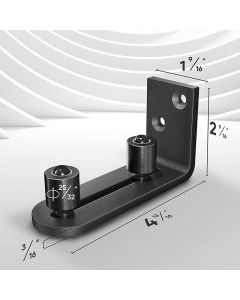 Sliding Barn Door Floor Guide Wall Mount Adjustable Ball Bearing Guide, Black, 120 x 50 x 60mm