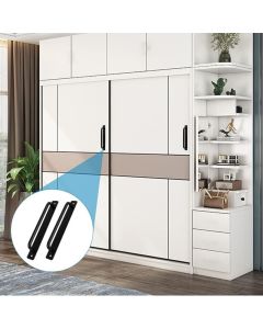 2 Pieces Black Aluminum Alloy Sliding Door Handles with 4 Screws for Barn Door Wardrobe Closet, 211mm