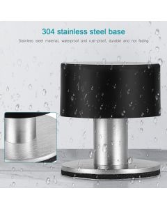 Adhesive Door Stops Stainless Steel Door Stoppers Door Stoppers with Shockproof Rubber Compatible with Wall or Floor Mounting with Double Sided