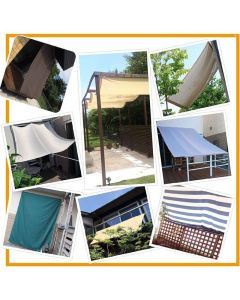 Rectangular Waterproof Shade Sail 98 UV Ray Protection Canvas Shade Sail, with Ropes for Outdoors, Garden and Terrace, Beige, 2 x 3 M, 1.5 M