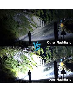 LED Tactical Flashlight 90000 Lumens COB USB Rechargeable IP65 Waterproof with 10000mAh Battery