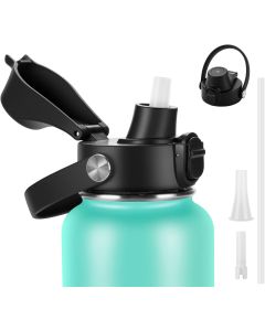 Auto Flip Lid Replacement with Button Lock, Spout Lid Compatible with Hydro Flask Wide Mouth, Simple Modern, Iron Flask and Other Brands