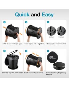 Portable Retractable Camping Toilet, Adjustable Height Foldable Travel Potty for Adults Kids, Portable Toilet for Camping Car