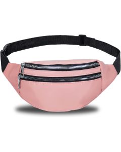 Fanny Pack for Women Men, Lightweight Bum Bag Waist Pack with 2 Zipper Pockets and Adjustable Strap, Large Belt Bag for Running Hiking Dog Walking