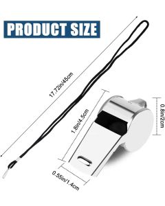 3 Pack Stainless Steel Coach Whistle with Lanyard for Referees Teachers Emergency Outdoor Sports