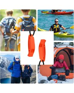 2-Pack High Decibel Survival Whistle with Reflective Lanyard, Emergency Safety Whistle for Hiking Camping Boating