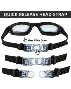 Swim Goggles 2 Pack, Anti Fog No Leaking Swimming Goggles for Adult Women Men Youth, with Nose Clip and Ear Plugs